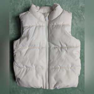 Old Navy Cream White Puffer Vest Infant 6-12 month